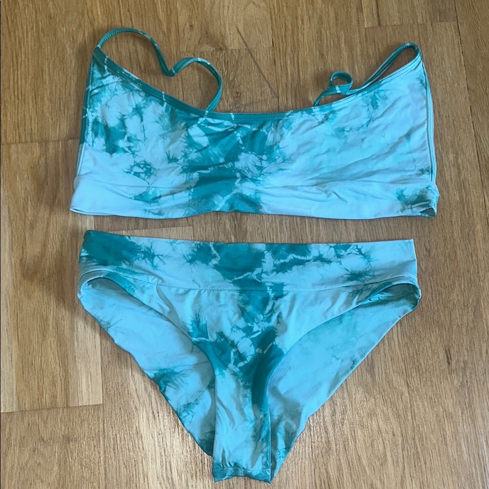 Frankie's Bikinis Tie-Dye Blue Bikini Set
